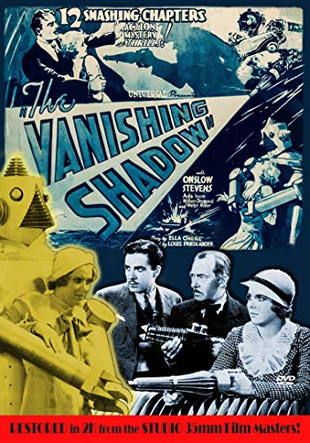 DVD cover for "The Vanishing Shadow" featuring a robot and people.
