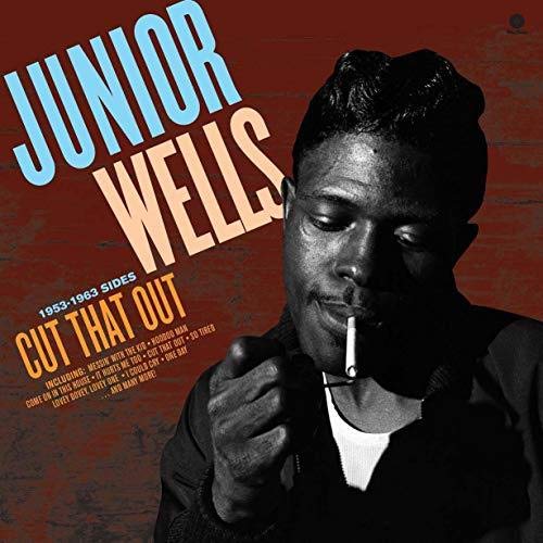Junior Wells album cover featuring a portrait of the blues musician.