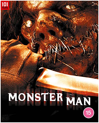 Blu-ray cover for "Monster Man" featuring a stitched, monstrous face.