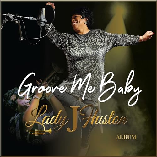Lady J Huston album cover: singer at a microphone, band visible.