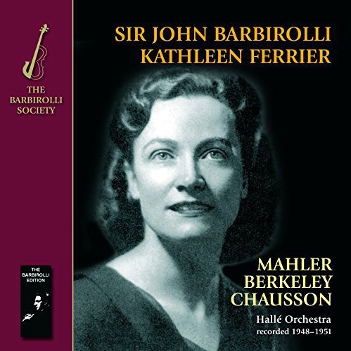 CD cover with black and white photo of Kathleen Ferrier and maroon sidebar.