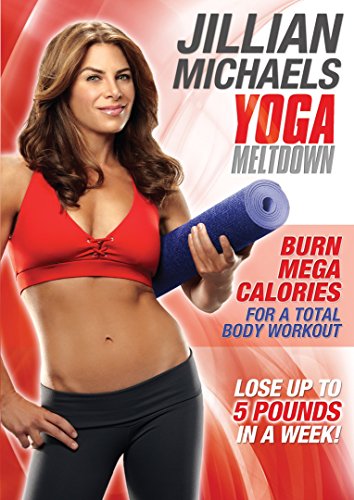 DVD cover featuring Jillian Michaels with a yoga mat, red and white text.