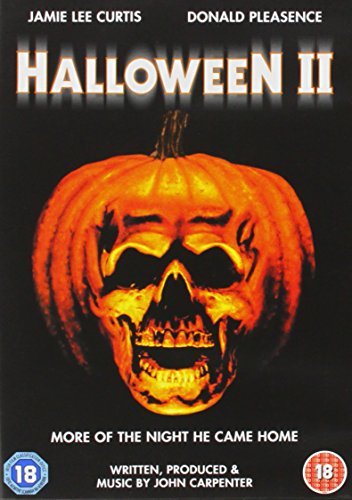 DVD cover for Halloween II featuring a skull-faced jack-o'-lantern on a black background.