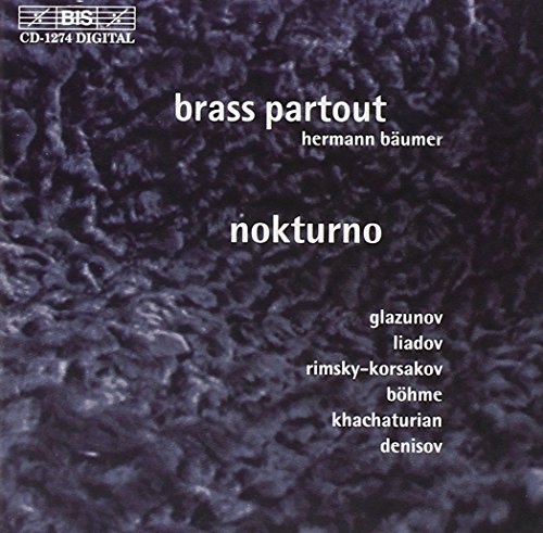 "CD cover with dark, marbled background and white text listing 'Brass Partout' and song titles."