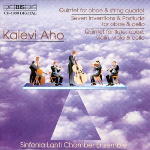 CD cover with musicians on a cloud, playing instruments, against a purple sky.