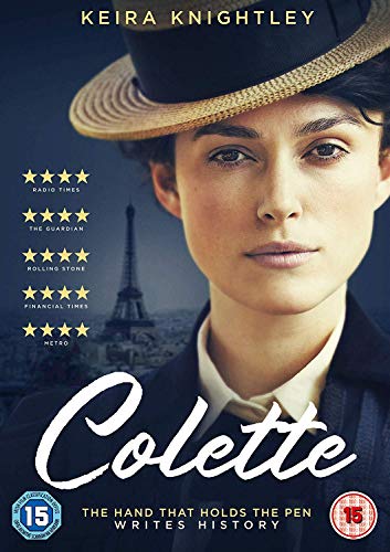 Keira Knightley wearing a straw hat with the Eiffel Tower in the background.