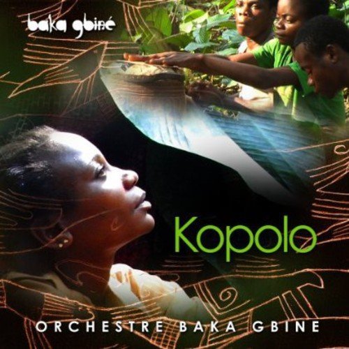 "CD cover featuring a child and three boys playing a drum, with green and orange designs."