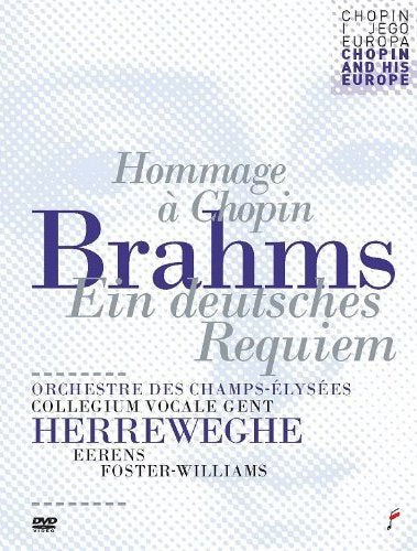 DVD cover for "Ein Deutsches Requiem" by Brahms, blue and white text.
