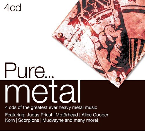 "Brown and white 4-CD box set with 'Pure... metal' text and CD artwork."