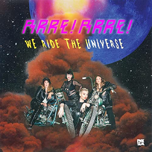 Album cover featuring four people on motorcycles against a cosmic backdrop.