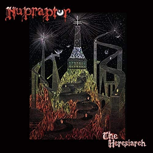 Red and blue album cover with cosmic imagery and band logo.