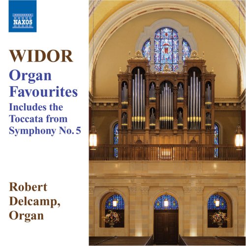"CD cover featuring a church organ and stained glass windows, with text on the left."