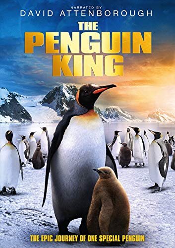 DVD cover for "The Penguin King" featuring a large penguin and chick on snowy landscape.