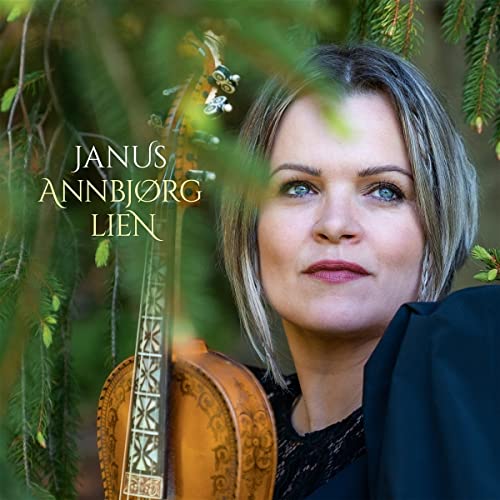 Annbjørg Lien album cover featuring a woman and a Hardanger fiddle.
