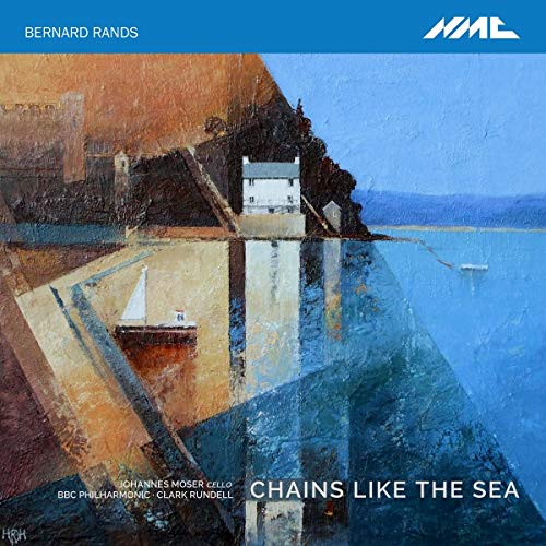 "Album cover featuring an abstract painting of a seascape with a small boat."