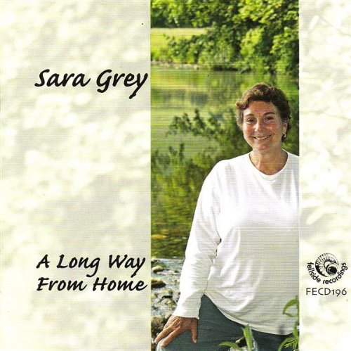 CD cover: Sara Grey portrait with green, watery background.
