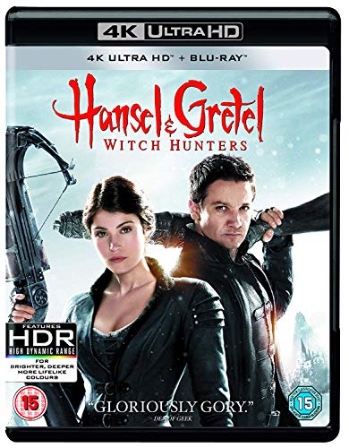 Hansel and Gretel Witch Hunters 4K Ultra HD Blu-ray cover art featuring two protagonists.