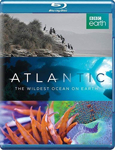 Blu-ray cover for “Atlantic” documentary featuring ocean wildlife and landscapes.