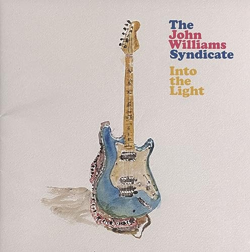 CD cover with a watercolor painting of a blue electric guitar.