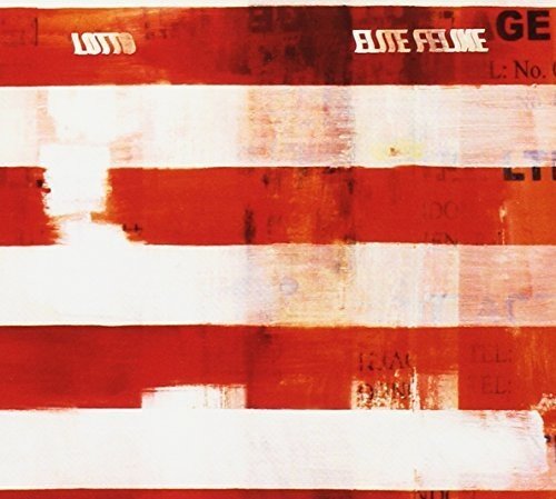 Red and white abstract album cover with "Lotto" and "Elite Feline" text.