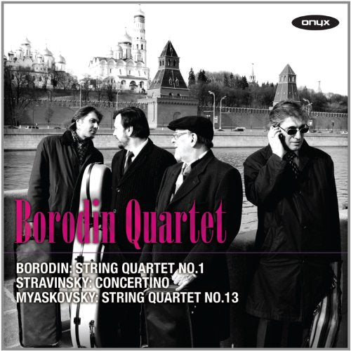 CD cover featuring the Borodin Quartet and a Russian cityscape.