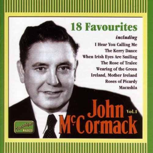"CD cover featuring black-and-white portrait of John McCormack with green and orange text."