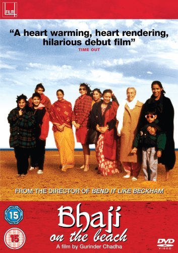 DVD cover for "Bhaji on the Beach" featuring a group of people on a beach.