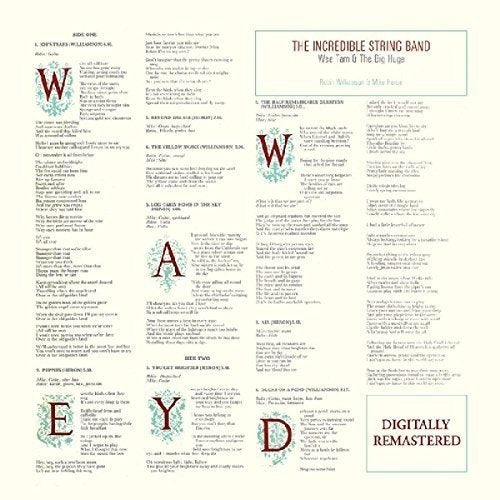 "CD booklet with song lyrics, 'The Incredible String Band' title, and 'digitally remastered' label."