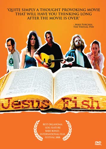 DVD cover for “Jesus Fish” featuring people and an open Bible.