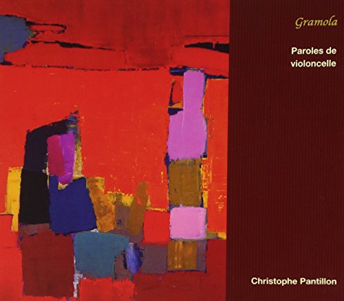 CD cover with abstract red, purple, and blue geometric painting.