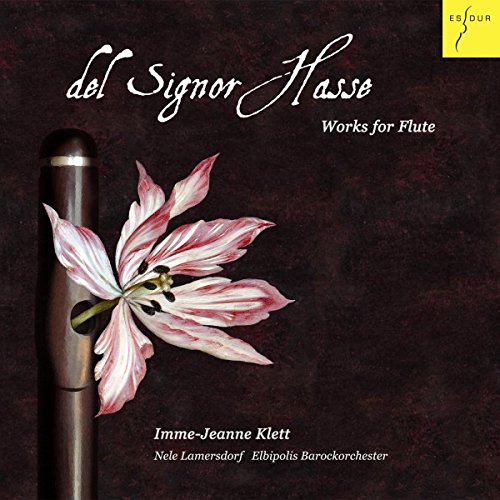CD cover: flute, flower, and text “del Signor Hasse” on dark background.