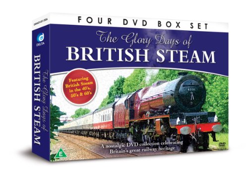 "Blue DVD box set featuring a red and black steam train on the front."