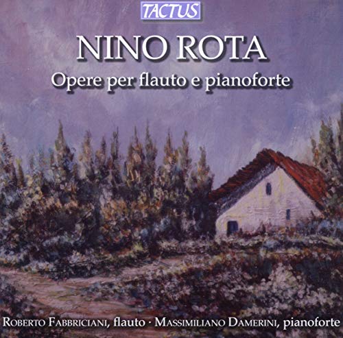 CD cover for Nino Rota’s flute and piano works with a landscape painting.
