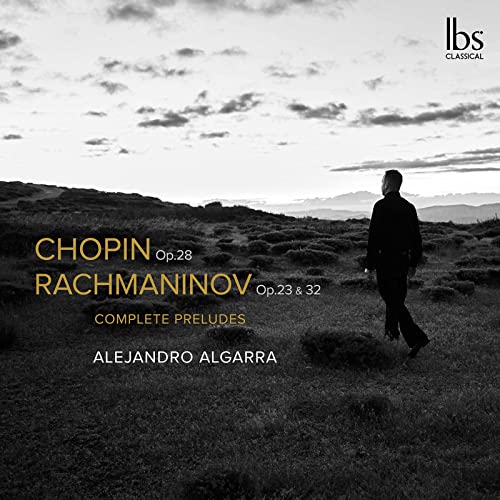 CD cover featuring pianist Alejandro Algarra and composers Chopin & Rachmaninoff.