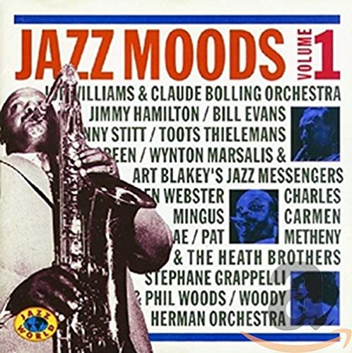 CD cover for “Jazz Moods Vol.1” featuring multiple jazz musicians’ portraits.