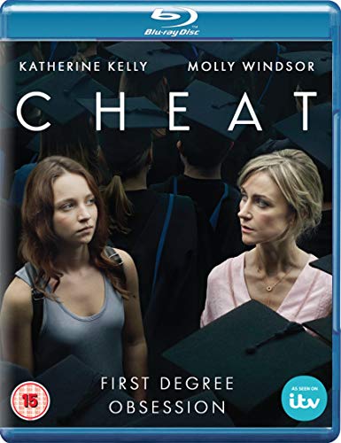 Blu-ray cover for "Cheat" featuring two young women and graduation caps.