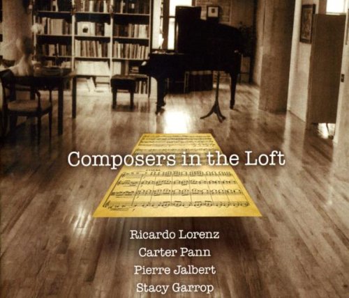 "Album cover with a grand piano and sheet music on a wooden floor."