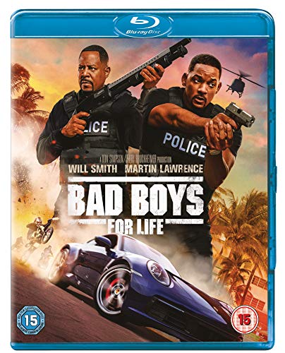"Blu-ray case with 'Bad Boys For Life' cover art, featuring two police officers and a car."