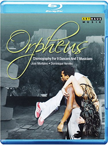 "Blu-ray case cover with man holding woman, 'Orpheus' in yellow script."