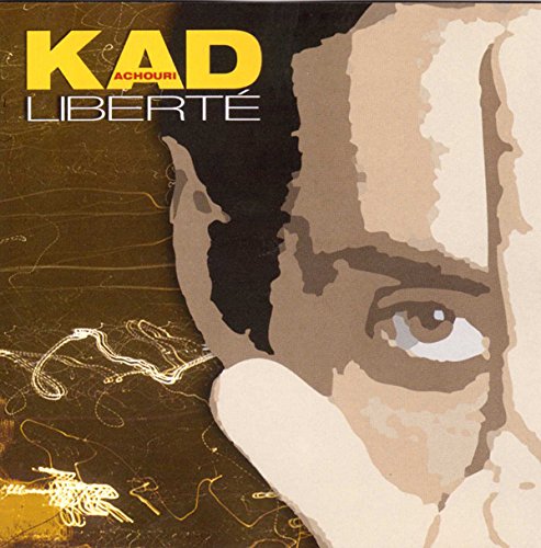 "Album cover with a man's face and the title 'Kad Achouri - Liberte'."