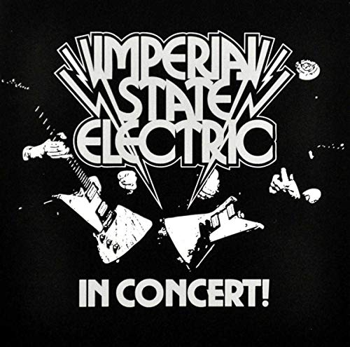 Black and white CD cover for Imperial State Electric’s “In Concert!” album.