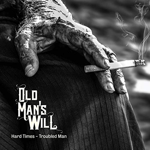 Close-up of weathered hand holding a cigarette, album title overlaid.