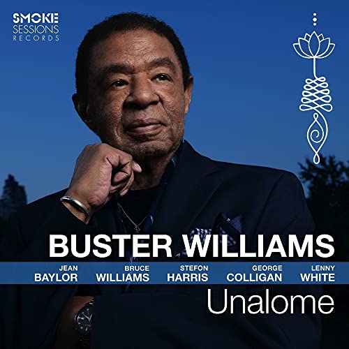 Buster Williams portrait album cover with floral Unalome symbol.