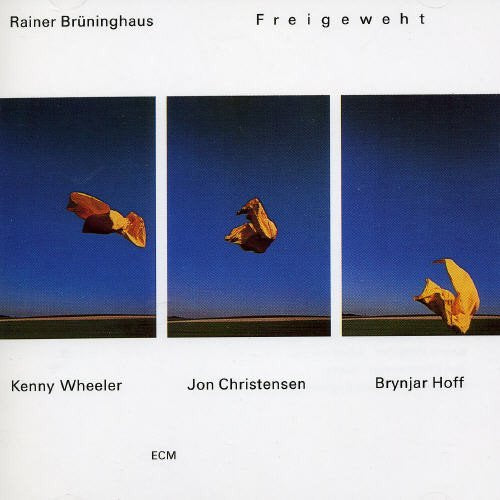 "Album cover with three images of an orange cloth blowing in the wind."