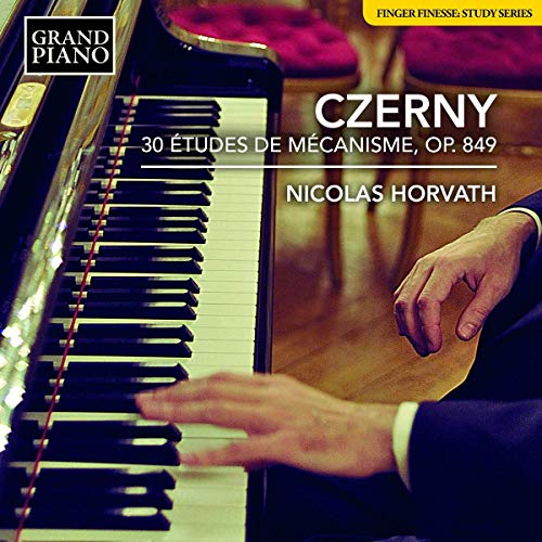 CD cover featuring pianist’s hands on a grand piano, text “Czerny” visible.