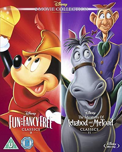Blu-ray cover featuring Mickey Mouse and characters from Disney’s “Ichabod and Mr. Toad.”