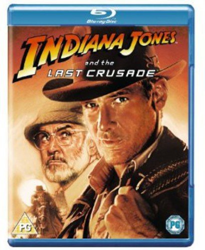 Indiana Jones and the Last Crusade Blu-ray cover with Harrison Ford and Sean Connery.