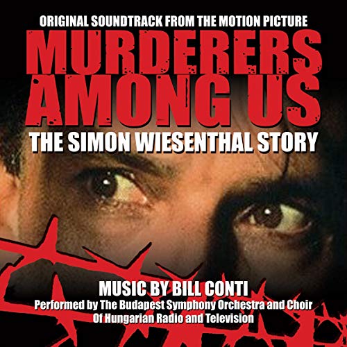 "CD cover with a man's face and red splatter design, titled Murderers Among Us."