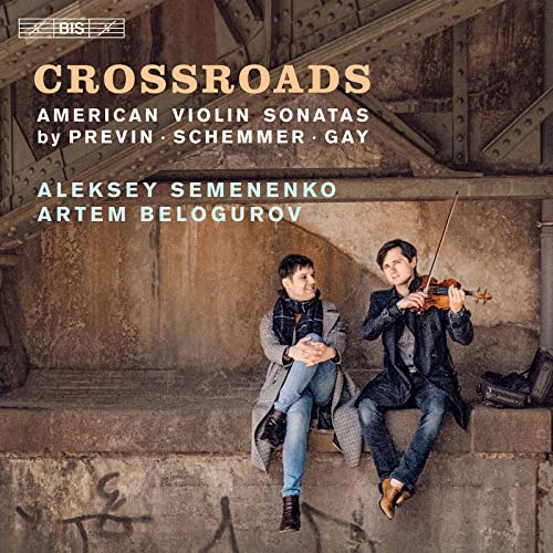 CD cover featuring two musicians with a violin, titled "Crossroads.