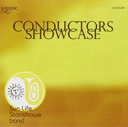 "CD cover with yellow and orange gradient background, featuring 'Conductors Showcase' and band logo."